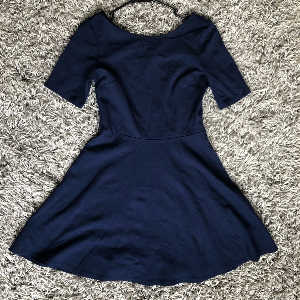 Navy Fit & Flare Dress